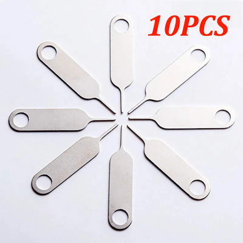 10Pcs Eject Sim Card Tray Open Pin Needle Key Tool Sim Card Tray Pin Eject Tool Universal Cell Phone Sim Cards Accessories