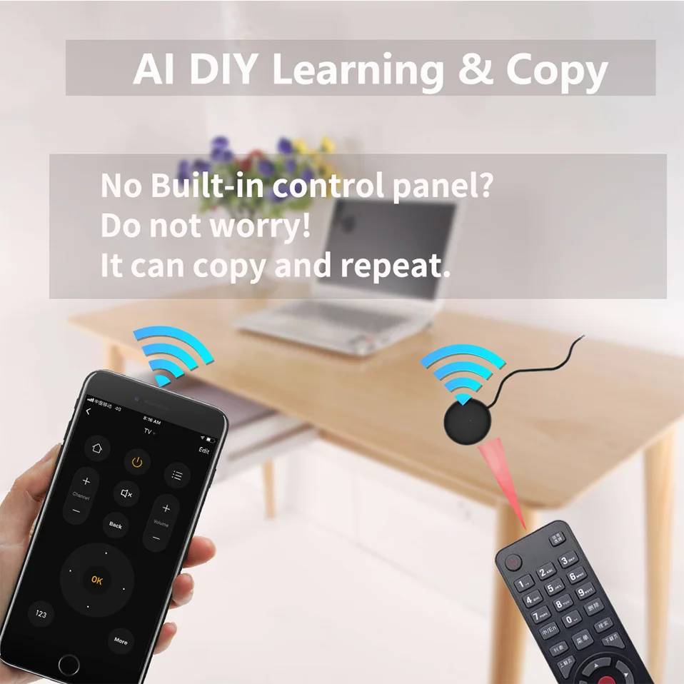 Tuya wifi smart ir fernbedienung smart life app ersetzen tv dvd aud ac remote arbeitet mit alexa google home – Detail 12