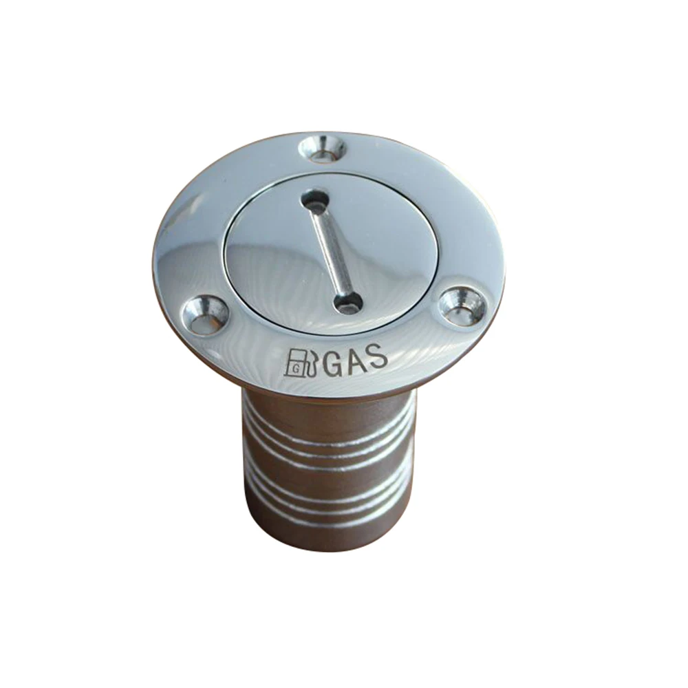 40mm Polished Steel Deck Fill With Chain - Marine Boat Fuel Cap For Yacht & RV