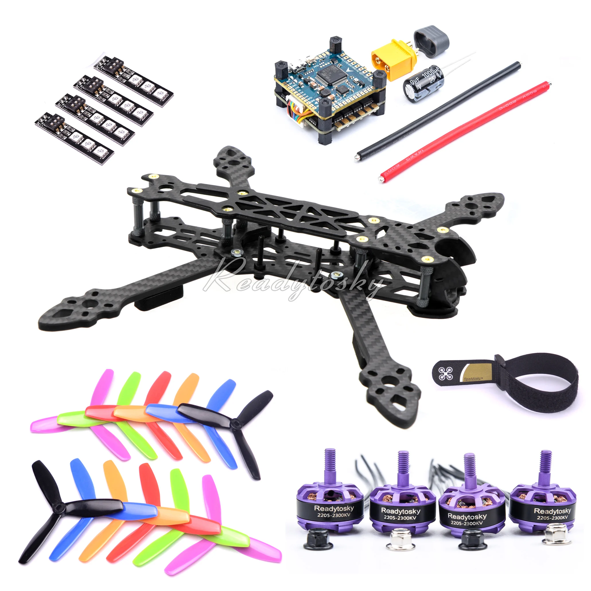 

Mark4 5inch 225mm Carbon Fiber Frame F4 V3S Flight Control 45A 4in1 ESC 2205 2300KV Motor For FPV RC Racing Drone
