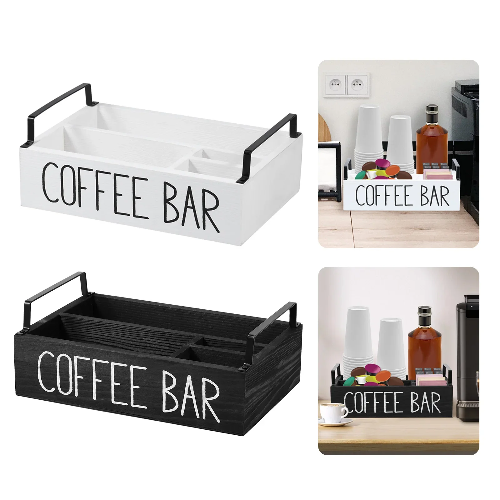 5-Tier Coffee Bar Station With Drawer - K-Cup Holder, Mug Rack, Countertop Organizer In Black