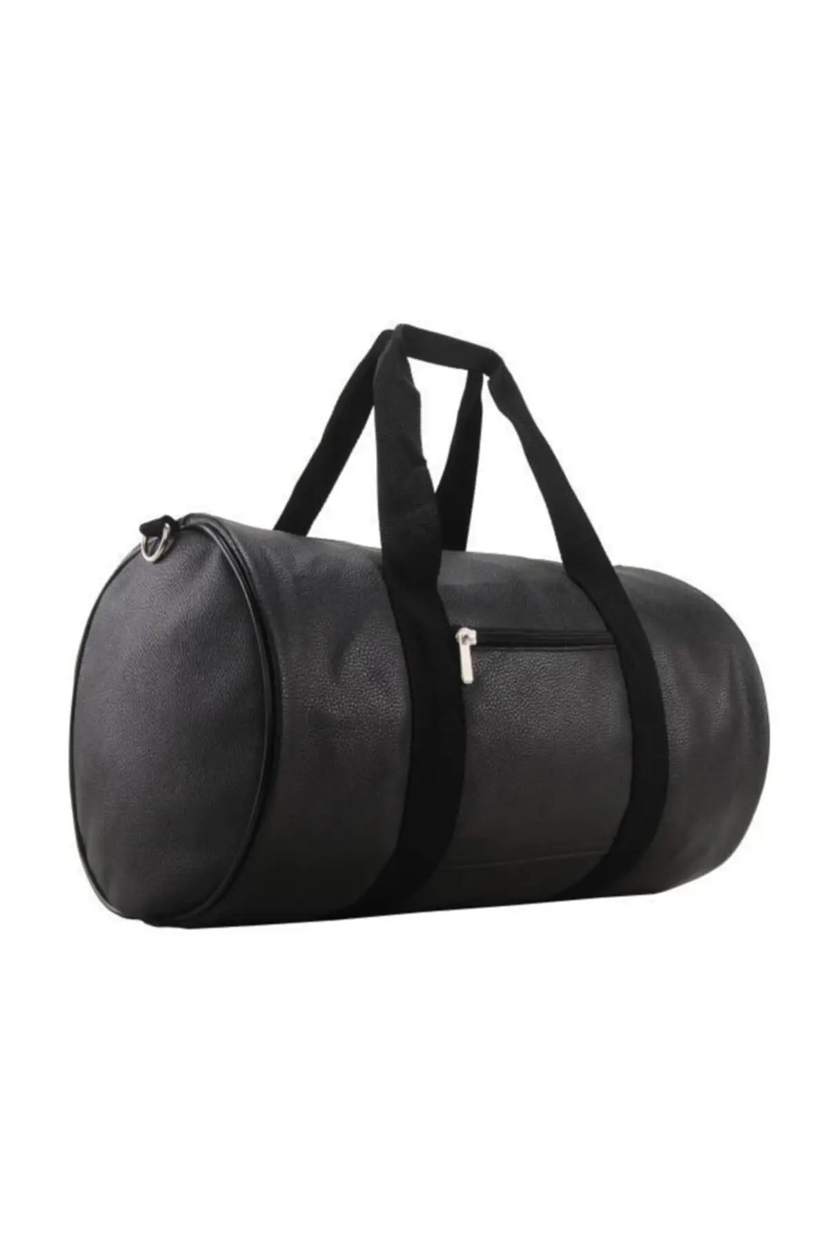 

Leather Waterproof Cylinder Travel Sports Bag Black