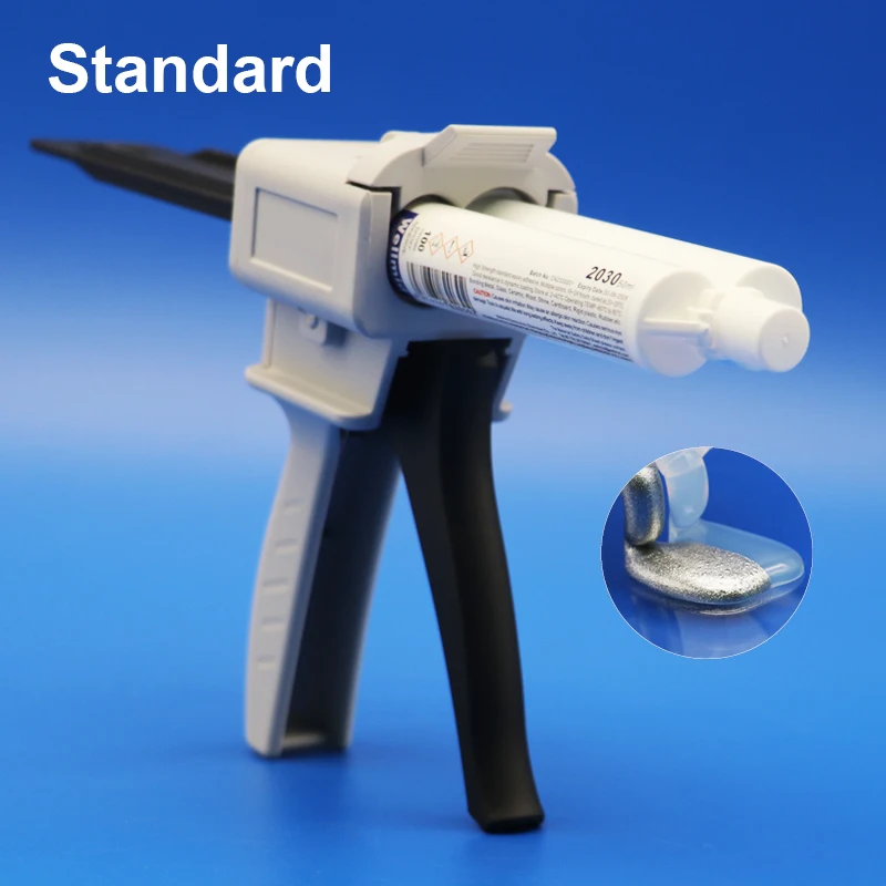 

50ML Silver 90 Minutes Standard Epoxy Adhesive Slowly Cure Argent Resin With Hardener Bonding Repair Metals Plastic 2030 AB Glue