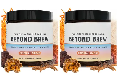 Organic Mushroom Complex Powder with Acacia Gum Stevia Cacao for Sustained Focus Energy Immunity Prebiotics & Probiotics 168g - Image 9