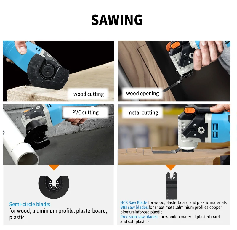 300W/350W/500W Qucik-Release Multifunction Power Tool Electric Oscillating Tool Renovator Saw with Handle,DIY Home Improvement 5
