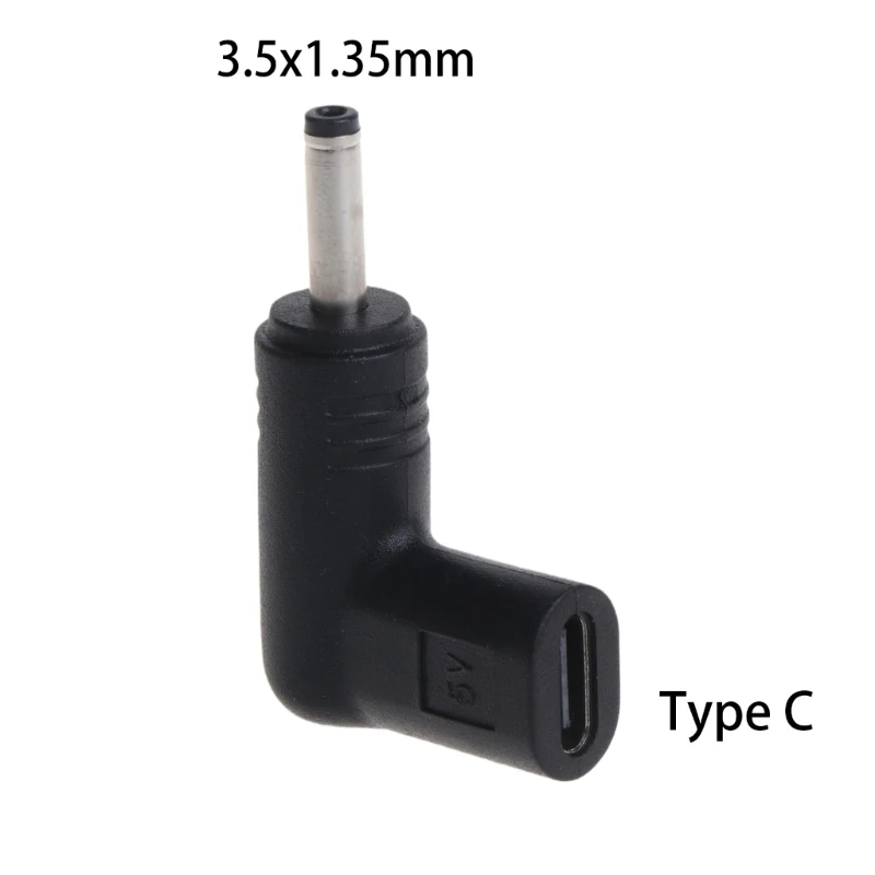 Right-Angle USB-C Female to DC Male Power Charge Adapter Connector
