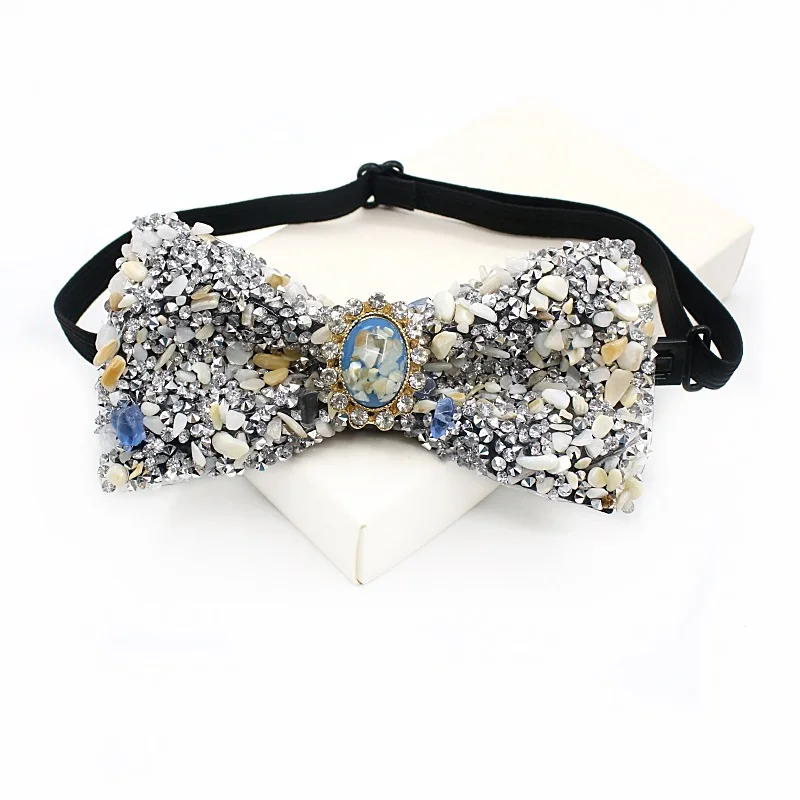 Shining Crystal Bow Tie Pearl Butterfly Banquet Necktie Mens Groom Wedding Party Bowknot Necktie Shirt Collar Accessories
