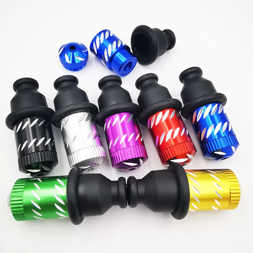 Tobacco Smoking Accessories 1/5Pcs/Lot Aluminum Alloy Nipple Smoking Pipe with Rubber Mouthpiece Mixed Color