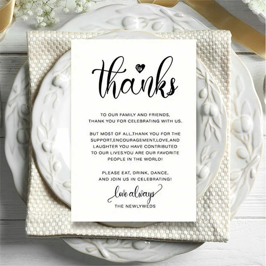 Description Picture 6 of itemThank You Postcards, Cards for Weddings, Receptions, Baby or Bridal Showers, Parties or Special Events, 4"x6" (50 Cards)
