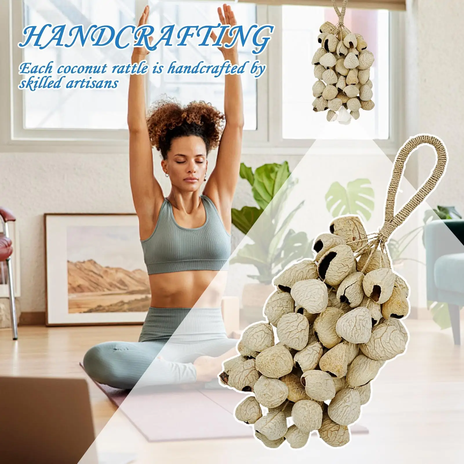 African Hand Shaker Stress Relief Meditation Rattle Meditation Relief Rattle For Outdoor Women Men Bedroom Living Room Balcony