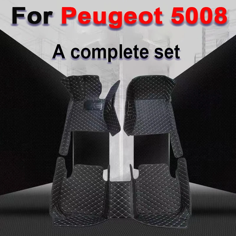 

Автомобильные коврики для Peugeot 5008 P87 2017 ~ 2022, автомобильные роскошные кожаные коврики, прочные коврики, коврики, детали интерьера, автомобильные аксессуары