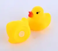 1PCS Cube Squeeze-Sounding Dabbling Water Yellow Duck Mini Bath Baby Vinyl Floating Bathroom Swimming Games Christmas Toys Funny 2