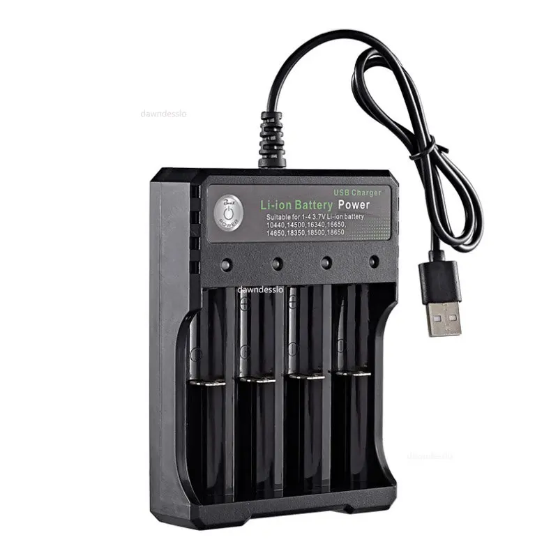 Charger adapter battery charger battery charger adapter 4 slots 18650 charger independent charging 3.7V Li-ion battery smart charger for 10440 14500 16340 16650 14650 18350 18500 18650