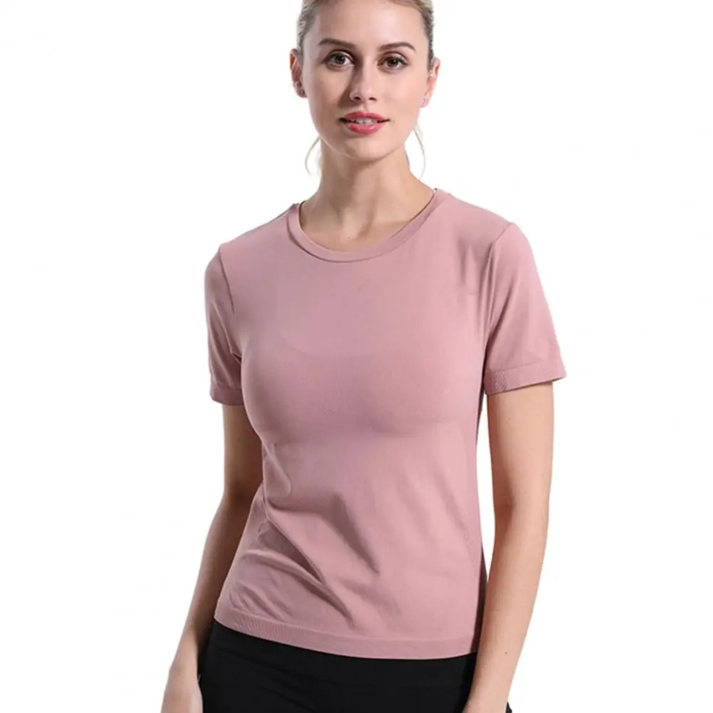 Workout Top Women Yoga Top High Elasticity Yoga for Women Soft Breathable Sweat Absorption T-shirt with Quick Dry Technology