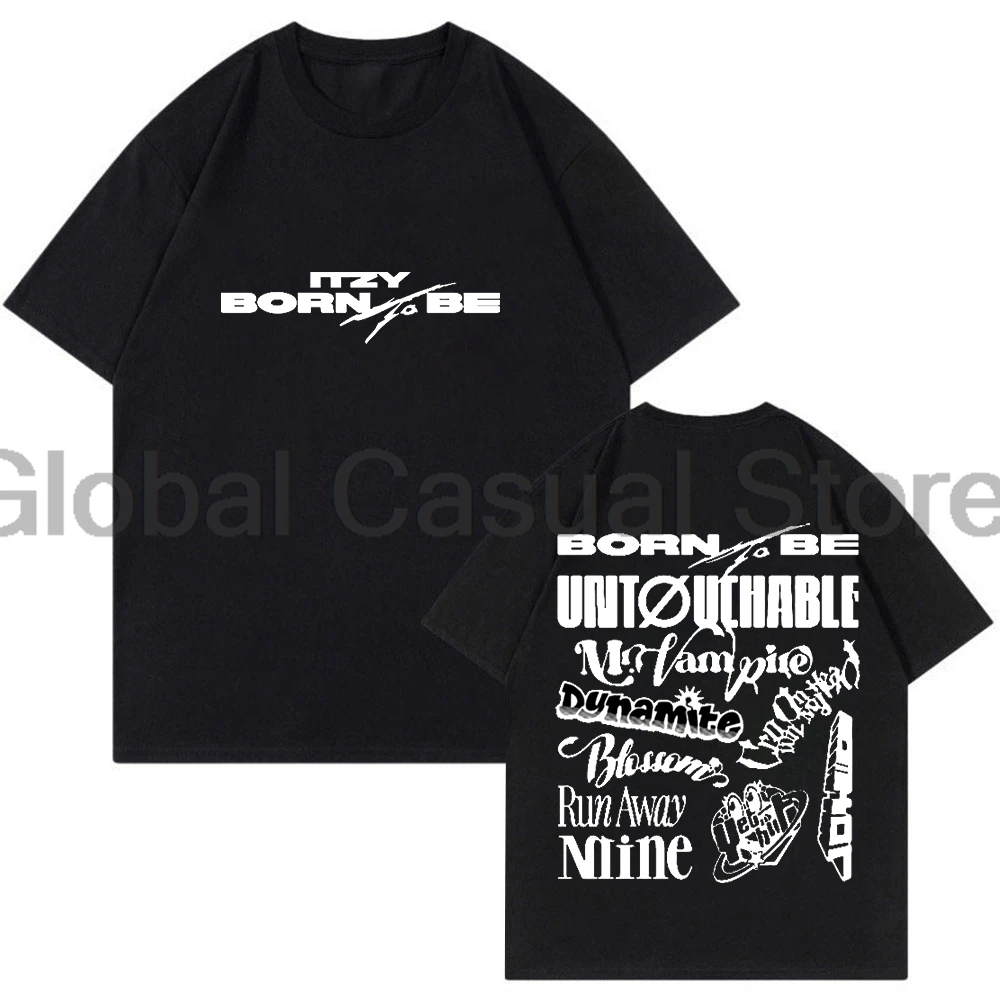 

Kpop ITZY Born To Be Tour T-shirt 2024 Crewneck Short Sleeve Tee Men Women Streetwear Tops Fashion Clothes