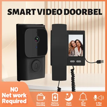 4.3Inch Large Screen Wireless Intercom Visual Doorbell Video Door Phone Peephole Viewer Door Camera 1