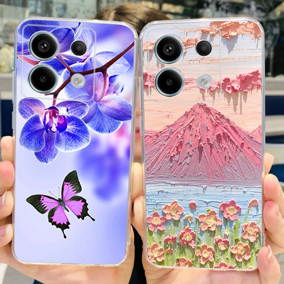 Chic Painted Clear Silicone Phone Case with Bumper Protection