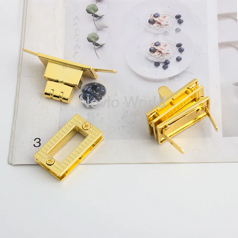 5-10-30pieces 33x19mm fashion bag rectangular lock K gold handbags lock hardware Twist lock