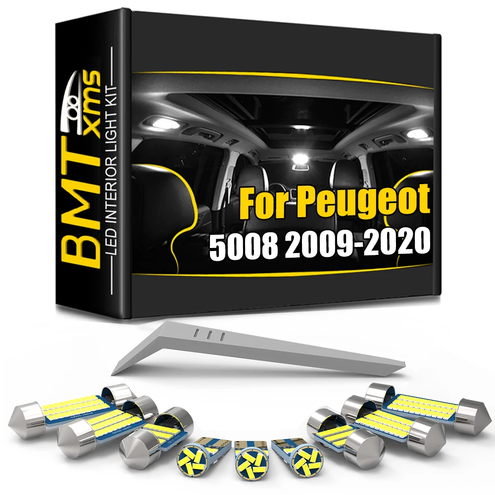 

BMTxms Canbus For Peugeot 5008 SUV 2009-2018 2019 Error Free Car LED Interior Light Kit Dome Trunk Mirror Lamp Bulb Accessories