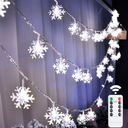 Christmas Tree Lights USB/Battery/220V LED Snowflake Garland Light Fairy String Outdoor For New Year Holiday Party Decoration