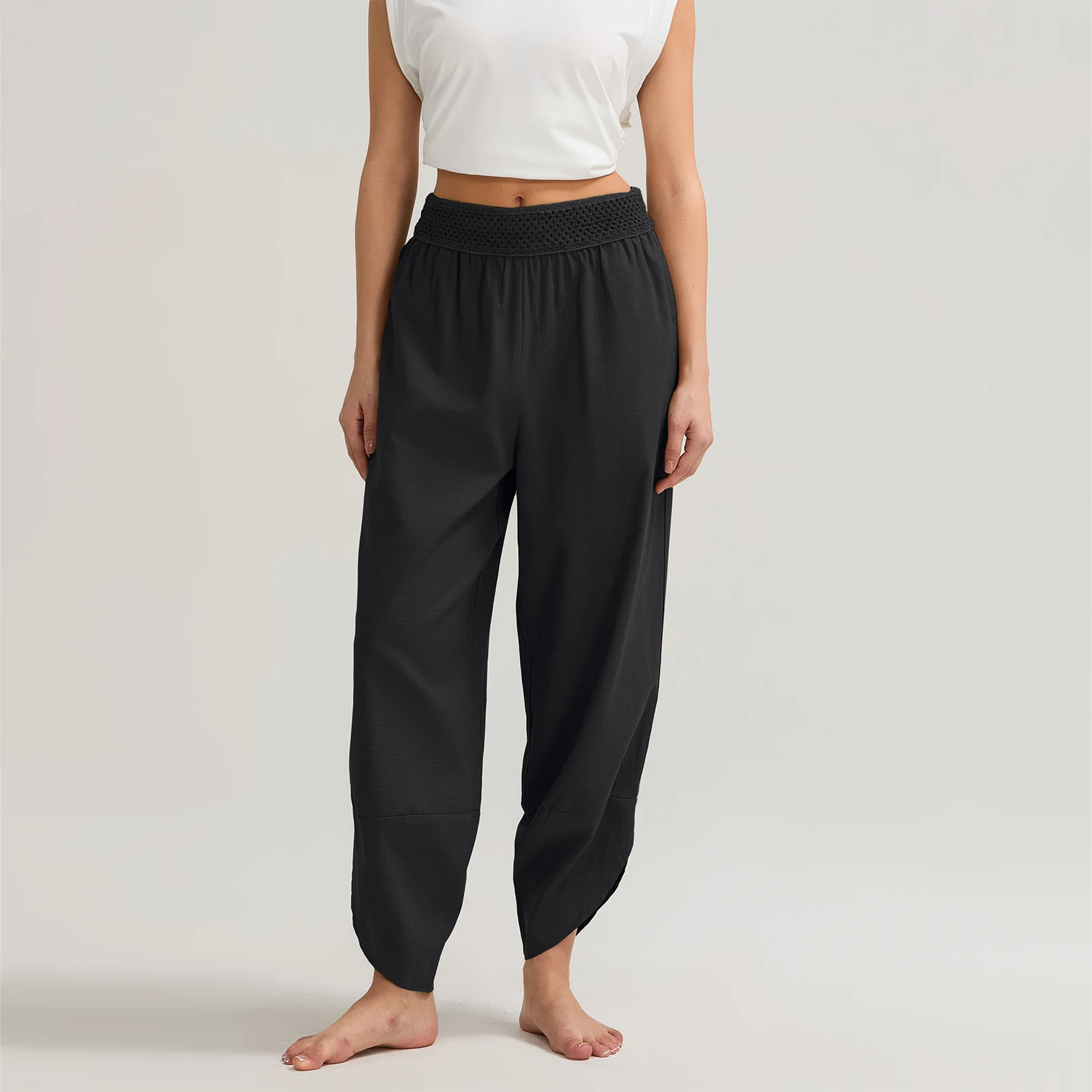 Women Low Waist Baggy Trousers Harem Pants Casual Hippy Loose Trousers Bohe Elastic Waist Loose Meditation Pants Sweatpants