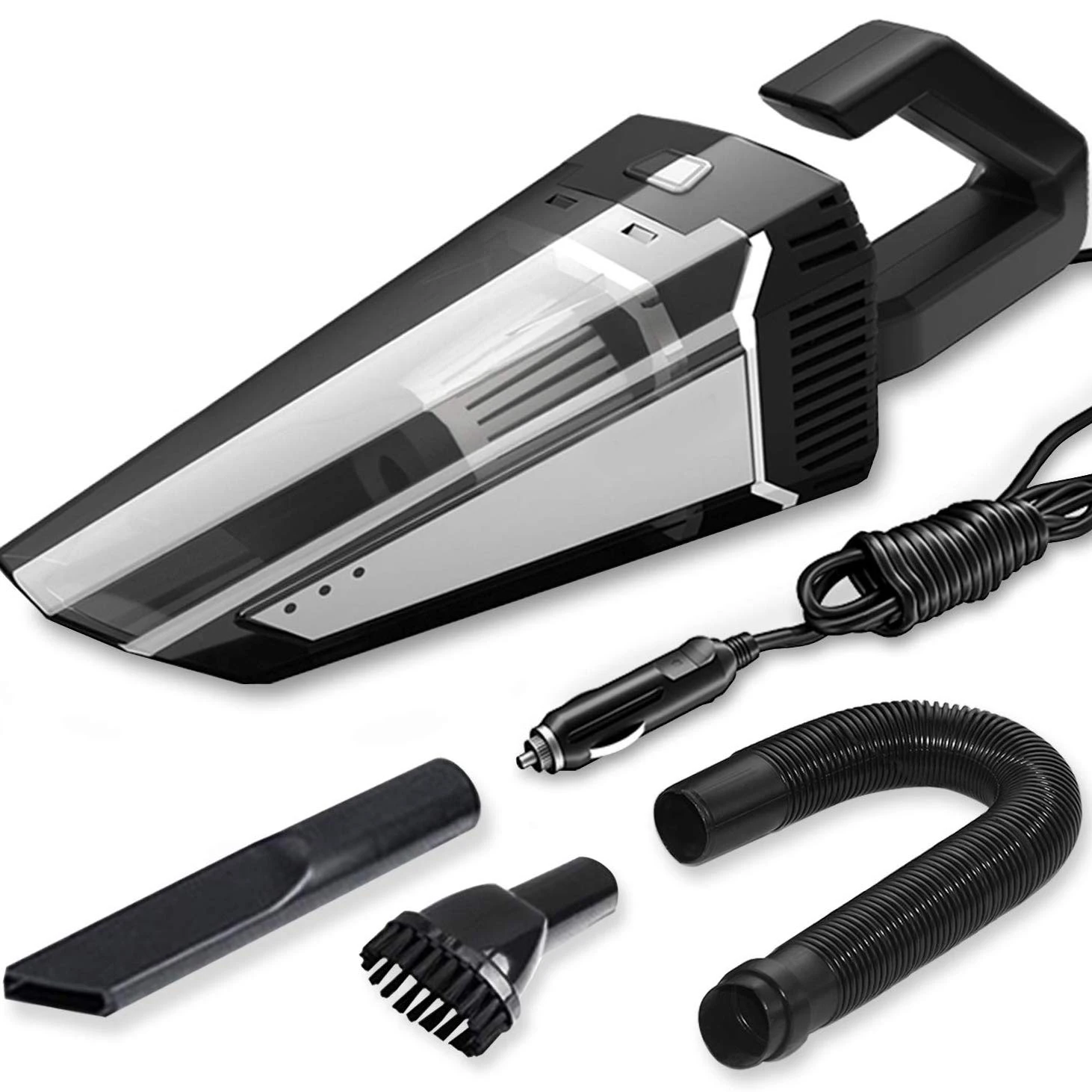 

Автомобильный пылесос, 12 В, 5000 па, влажный/сухой портативный ручной пылесос с кабелем питания 5 м, мощным вентилятором, HEPA-фильтром для автомобиля