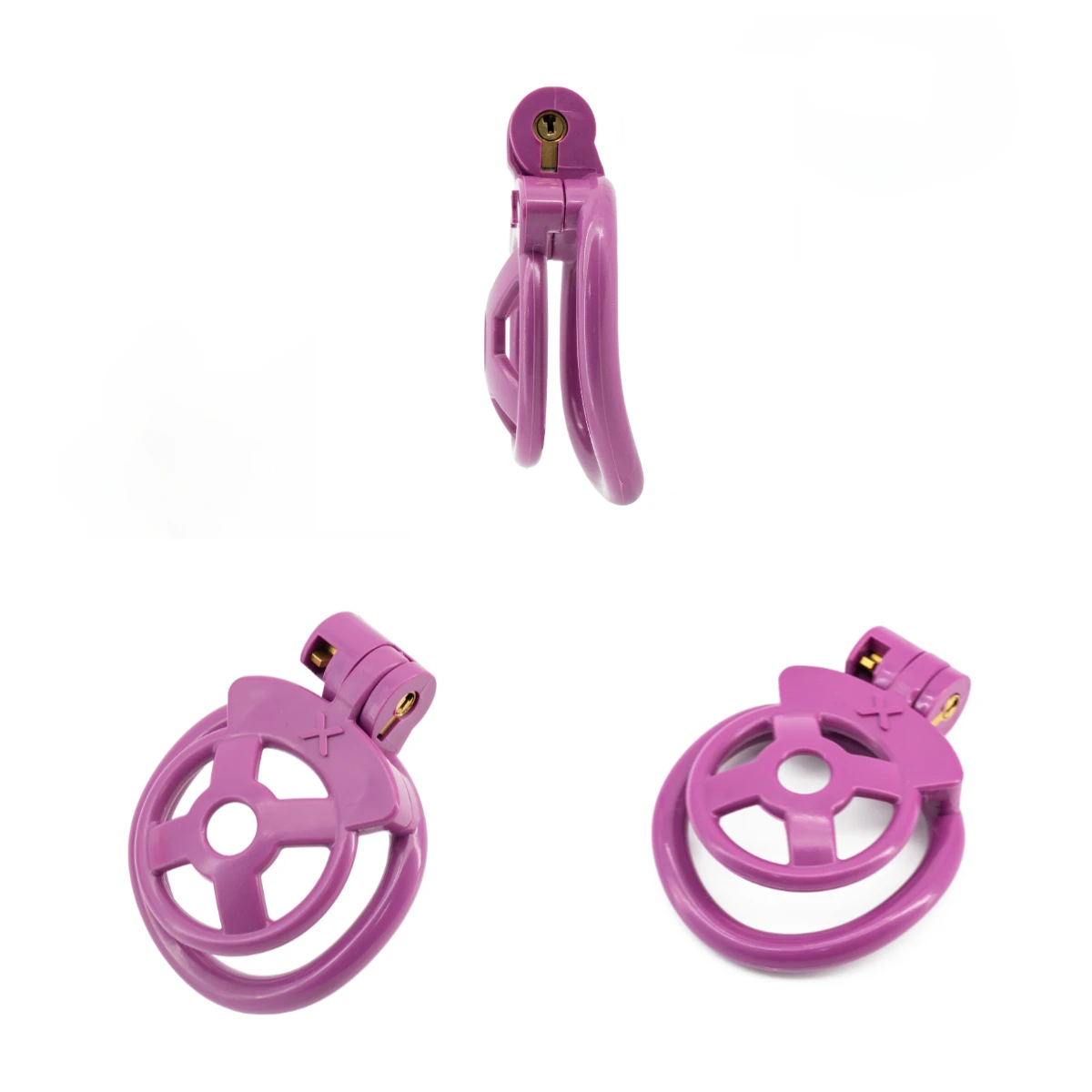 Flat Male Chastity Cage Mini Lightweight Cock Cage TS Penis Bondage Device Erotic Urethral Lock Sex Toy for Men 4 Curve Rings