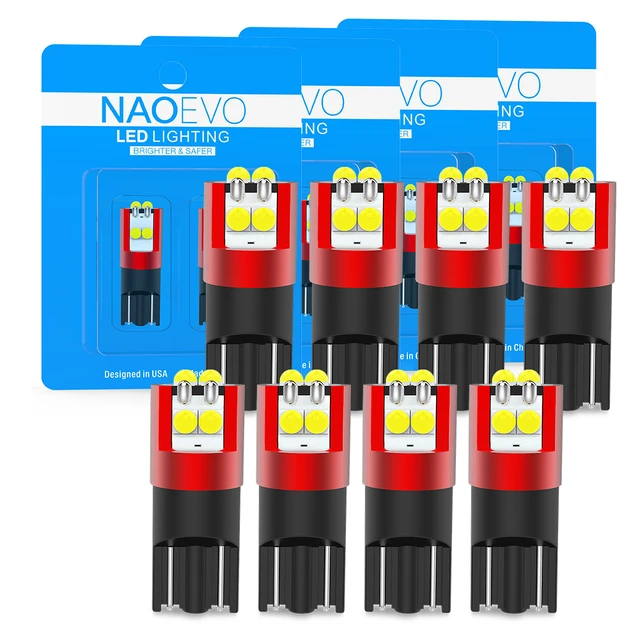 NAO 2x W5W T10 LED Ultra lumineux 5W5 12V 24V 4W 600Lm lumière