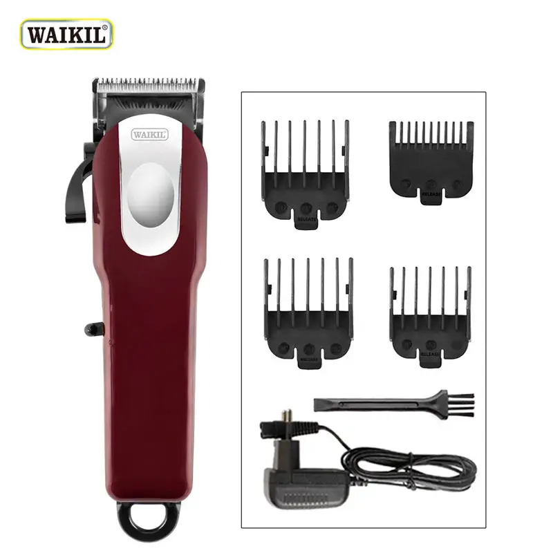 WAIKIL professional electric hair clipper multifunctional oil head carving machine rechargeable retro Barber styling tool 4