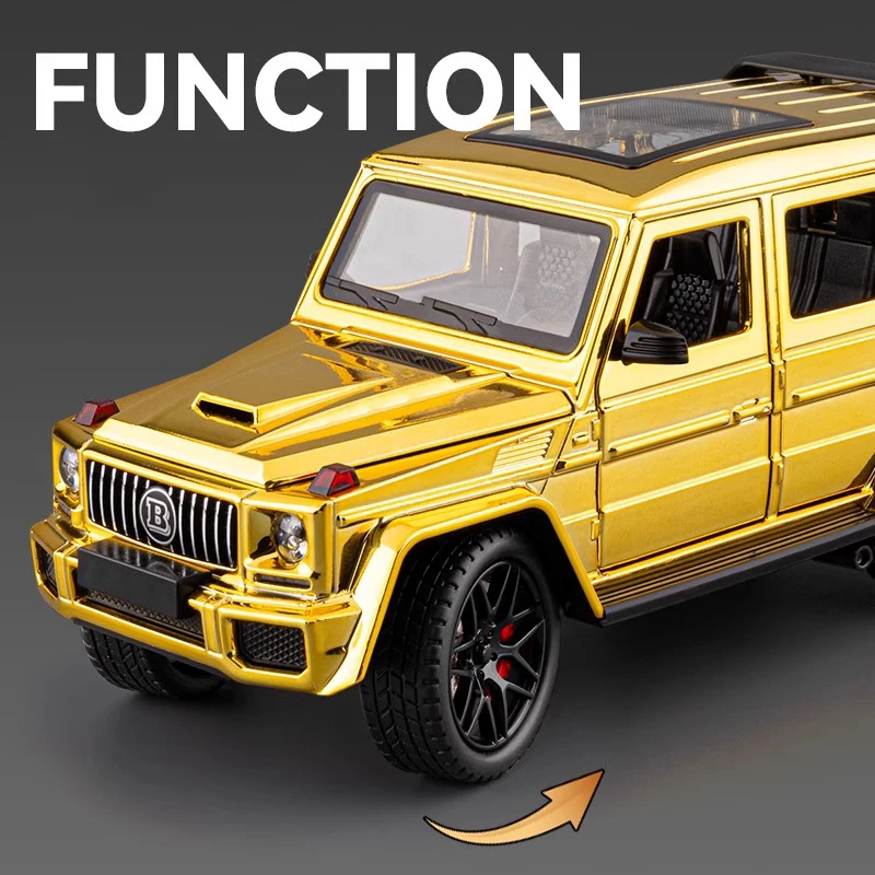 1:24 Benzs G63 AMG SUV 합금 자동차 모델 소리와 빛 풀백 어린이 장난감 수집품 생일 선물