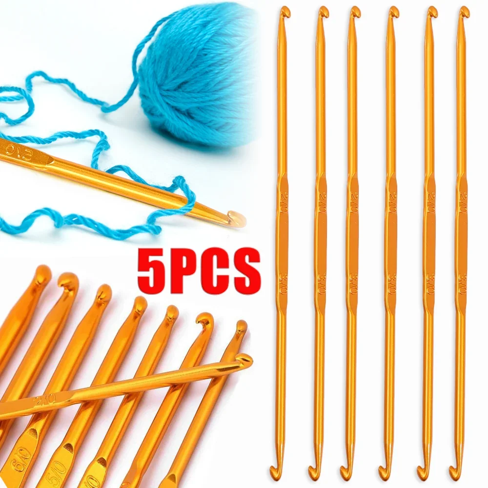 

6mm Aluminum Crochet Hooks Knitting Needles Handmade Apparel DIY Crafts Tool Crochet Needles Set for Sewing Knitting Accessories