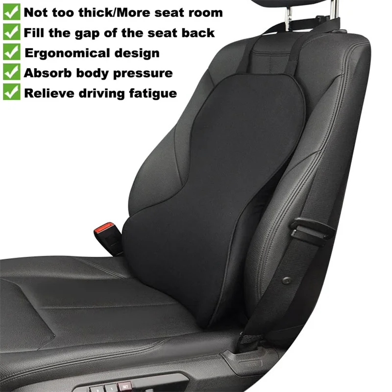 Livtribe Cojín lumbar para asiento de coche, cojín de espuma viscoelástica  para la espalda baja, cojín lumbar ideal para asientos de coche, silla de  oficina, silla de ruedas (negro) : : Hogar
