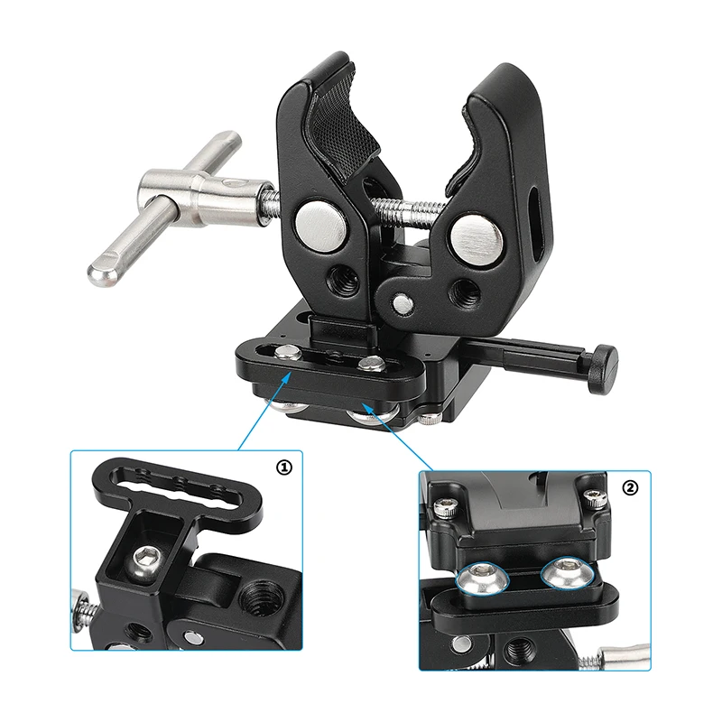 Mini V-Lock Battery Adapter V Mount Quick Release Plate + Universal Super Crab