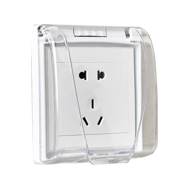 Self-adhesive 86 type wall socket waterproof box nail-free glue paste Doorbell board panel Cover switch Button protection Cover