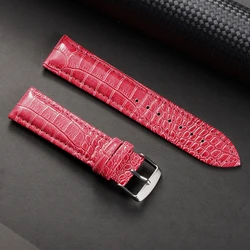 Calfskin Leather Watch Strap with Solid Buckle - Premium Watch Accessory - 22mm (Red)