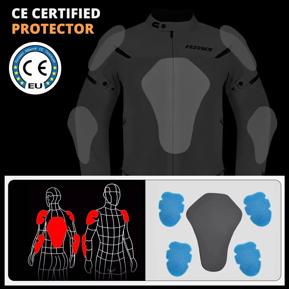 Motorcycle Jacket Anti-fall Breathable Summer Men Coat Moto Protective Gear Motorbike Riding Clothing motorcycle jacket motorcycle clothing