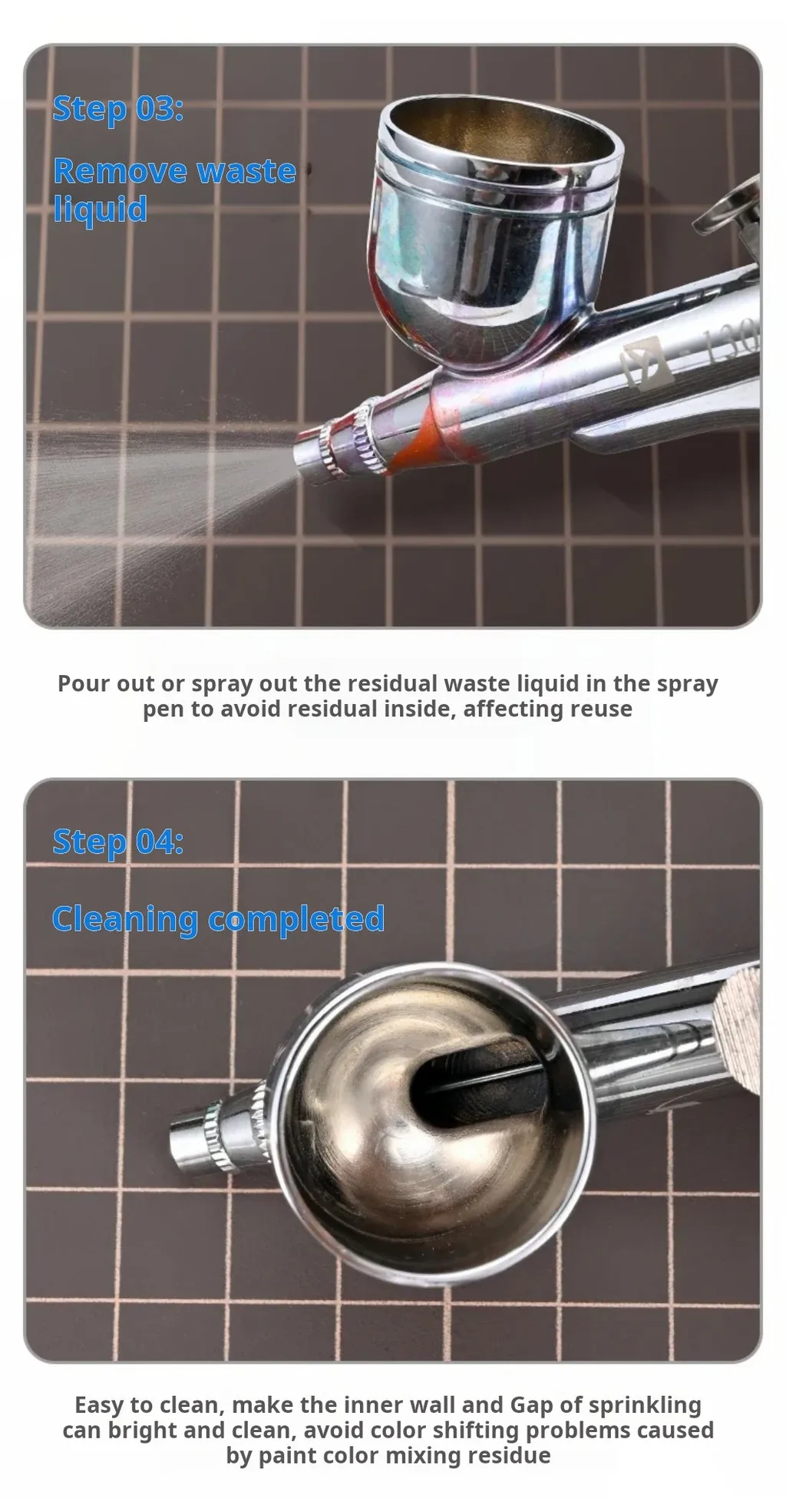 MS138 Airbrush Cleaning Brush for Gundam DIY Projects Clean Brush Hobby Model Building Tool Quick Clean Corrosion Resistance