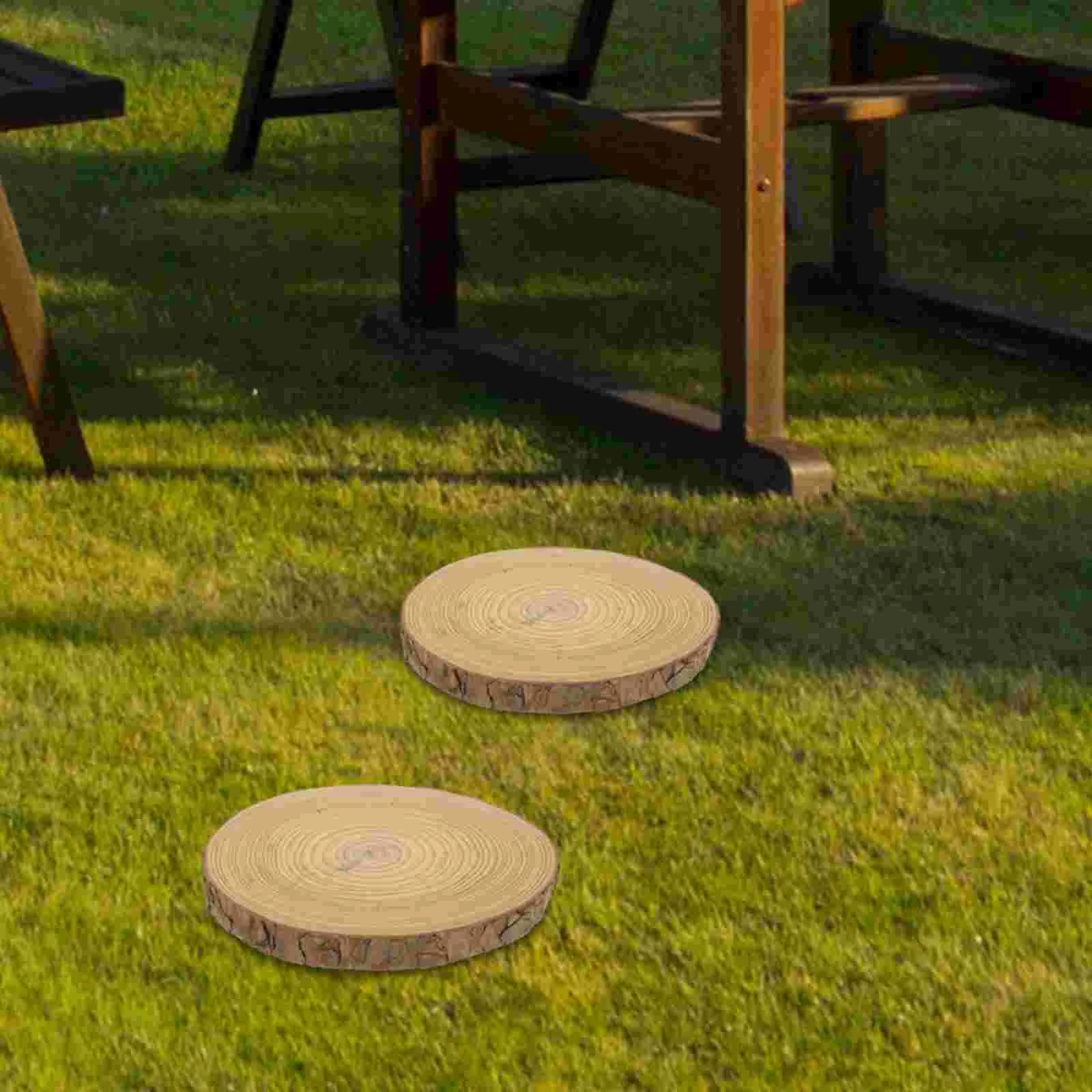 

3pcs Outdoor Walkway Stepping Stones Wood Garden Decoration Wood Stepping Stones