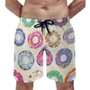 Cartoon Donut Pattern Beach Shorts For Men 3d Printed Cupcake Running Shorts Quick Dry Surfing Board Sports Swimming Shorts 3