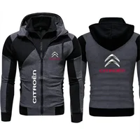 Car Logo Citroen Men's Double Zipper Jacket Harajuku Fashion Windproof Jacket Outdoor Fishing and Mountaineering Top 2