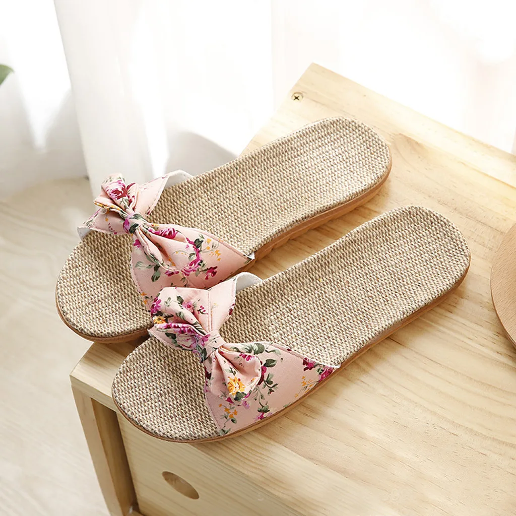 New Summer Ladies Slippers Outdoor Beach Sandals Bohemian Ethnic Style Handmade Espadrilles Platform Slippers Flip Flops Women