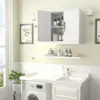 Wall Cabinet,Metal Storage Cabinet with Adjustable Shelf,Locking Wall Storage Cabinets,Steel Wall Mounted Cabinet for Hom 2
