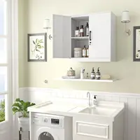 Wall Cabinet,Metal Storage Cabinet with Adjustable Shelf,Locking Wall Storage Cabinets,Steel Wall Mounted Cabinet for Hom 2