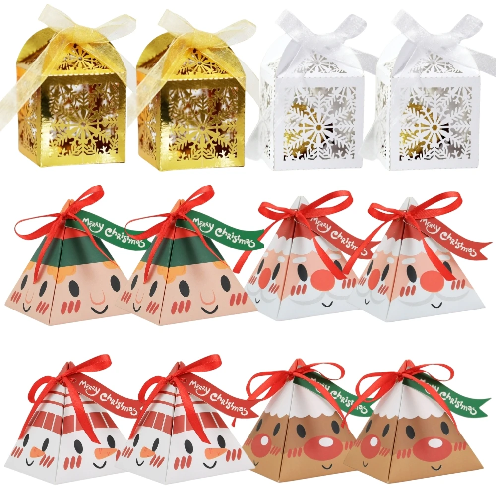 Weihnachten Süßigkeiten Box Weihnachten Papier Geschenk Verpackung Boxen Frohe Weihnachten Dekorationen Home Party Gefälligkeiten Liefert Neue Jahr 2024