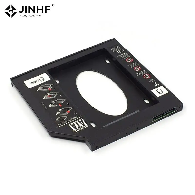 Caixa Plástica da Movimentação do Disco Rígido Caixa do Case do Hdd para o Portátil Cd-rom Dvd-rom Hdd Caddy Sata 3.0 Optibay 2.5 9.5 12.7 mm - Imagem 3