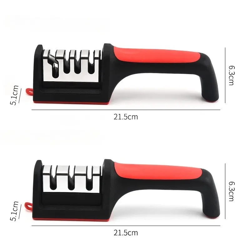 3/4 Segment Knife Sharpener Three-stage Cutting Knife Kitchen Multifunctional Handheld Fast Sharpening Stone Kitchen Supplies 6