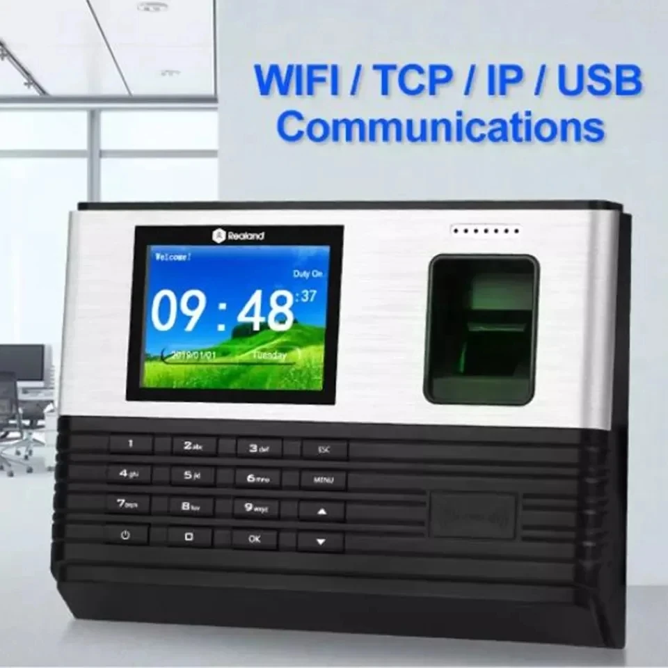 Realand With P2P Cloud Server Time Attendance Machine 125KHz RFID Card TCP/IP Fingerprint Time Recorder Office Terminal