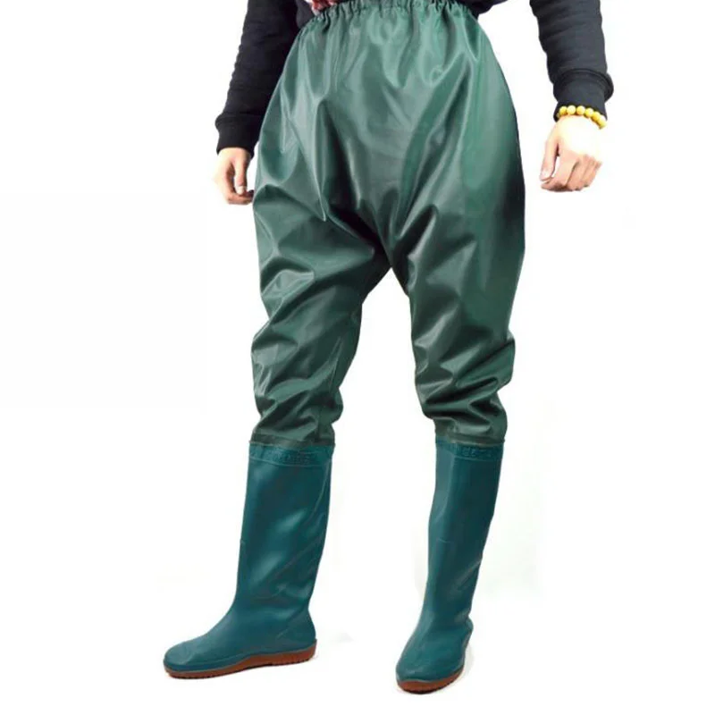 

Outdoor Half Body Waders Knitted Clothes With Non-Slip Wading Shoes Fishing Trousers Waterproof Scratchproof Elastic Overalls
