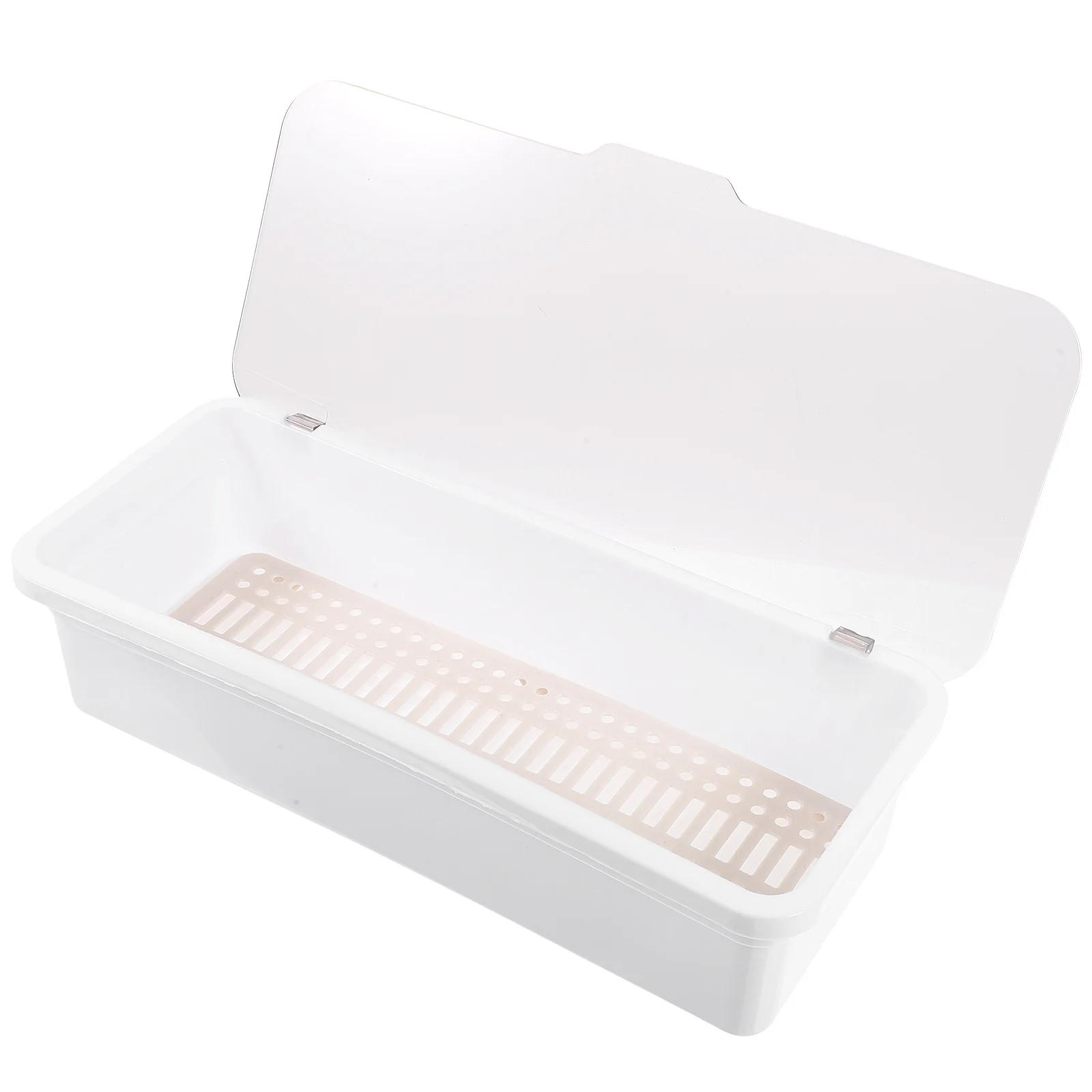 

Flatware Plastic Tray with Lid Kitchen Countertop Cutlery Utensil Organizer