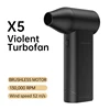 X5 Turbo Jet Fan 130000 RPM Electric Air Blower Poweful Large Wind Hair Dryer High-Speed Turbo Handheld Mini Blower Black/White 1